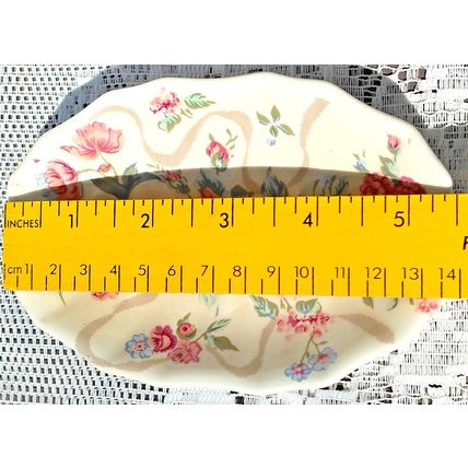 Vintage Bathroom Soap Dish & Toothbrush Holder Pink Ceramic Floral Design