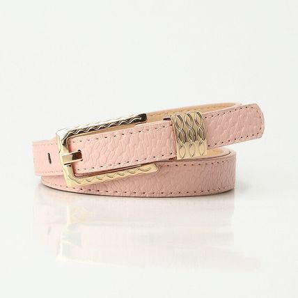 versatile women's leather thin belt vintage chic pattern decorative waist belt