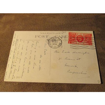 1930s Postcard - Motorcycles Glen Helen Road - Isle of Man - Artist / A261