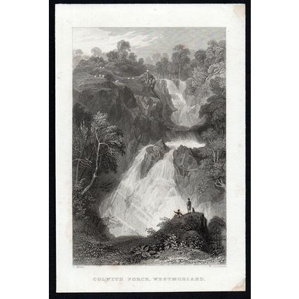 COLWITH FORCE 1839 William Tombleson - Thomas Allom ANTIQUE ENGRAVING