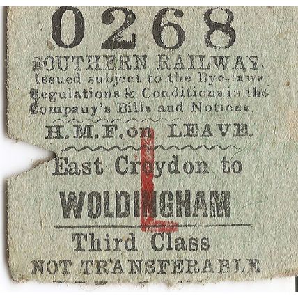 Southern Railway Edmondson Ticket - East Croydon to Woldingham