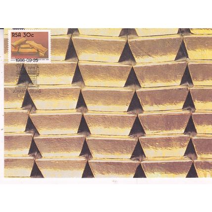 South Africa 1986 Gold Bars 30c Maxi Card FDI Special cancel VGC