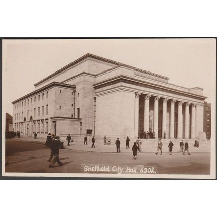 Sheffield City Hall, Yorkshire, c.1930s - RP Postcard