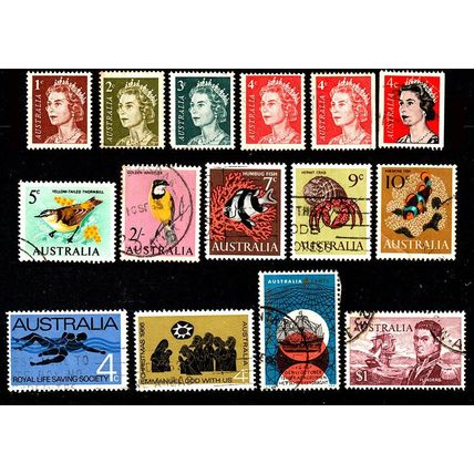 Australia 1966 Mix of 15 Used Stamps as shown #1