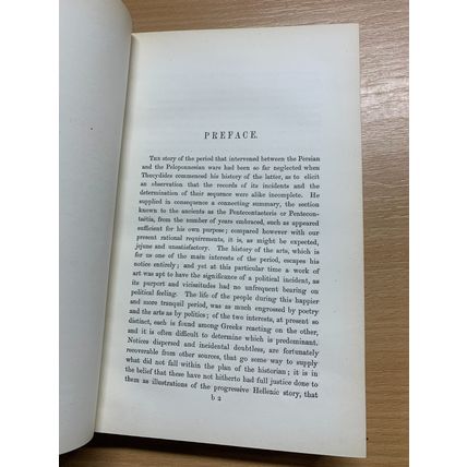 RARE* 1875 "THE AGE OF PERICLES - POLITICS & ARTS OF GREECE" VOL 1 BOOK (P5)