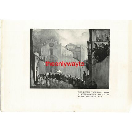 THE DUOMO, TAORMINA, ITALY (MESSINA + ON REVERSE), Book Illustration, 1911