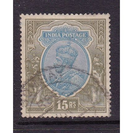 INDIA 1926-33 GEORGE V 15r MULTI-STAR WMK USED SG218
