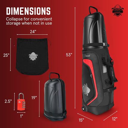 Golf Travel Bags for Airlines with Wheels, Hard Case Top, 1680D Ballistic Nylon,