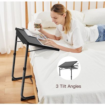 Adjustable TV Tray Table - TV Dinner Tray on Bed & Sofa, Comfortable Folding Tab