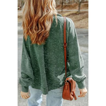 Green Vintage Washed Flap Pocket Button Shacket