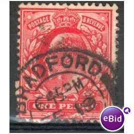 GB stamps 1902-10 KEV11 - 1d SG219 Bradford 1