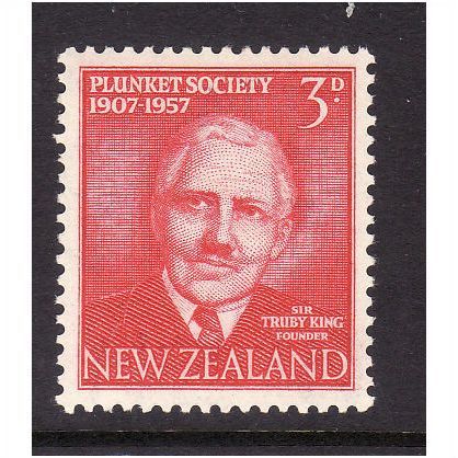 NEW ZEALAND 1957 Sg760 Plunket 3d Carmine Red m / mint