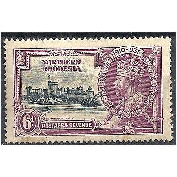 Northern Rhodesia 1935 SG21 6d Slate & Purple Silver Jubilee Mounted Mint ..