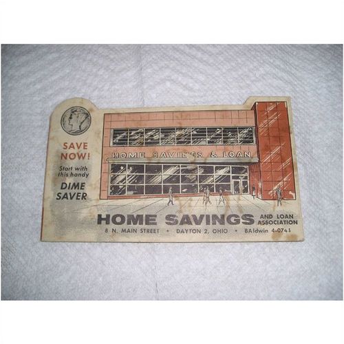 Very Rare Home Savings and Loan Dime Saver. Dayton 2, Ohio. zorfd2