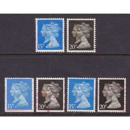 1990 QV 1d BLACK ANNIVERSARY STAMPS X 6 USED