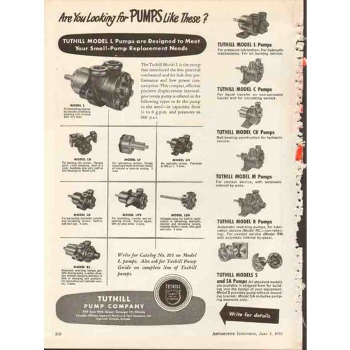 tuthill pump company 1953 are you looking for small pumps vintage ad