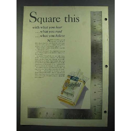 1931 Chesterfield Cigarettes Ad - Square This