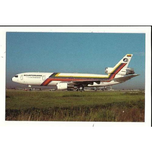 Aviation ECUATORIANA DC10-30 Postcard by AeroGem (0910)