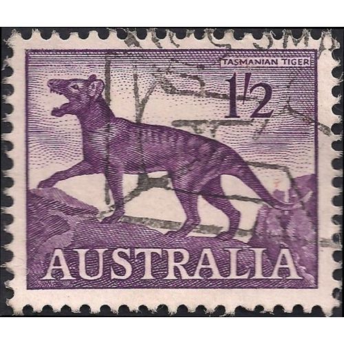 AUSTRALIA, MAMMALS, Tasmanian Tiger, violet 1962, 1/2