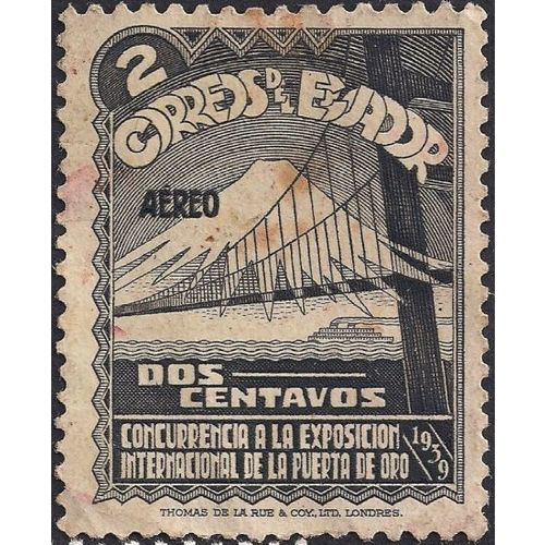 ECUADOR, Golden Gate Exhibition, black 1939, 2cvs, #2