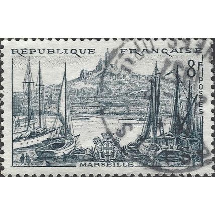 FRANCE, Marseille, blue-black 1955, 8F, #2