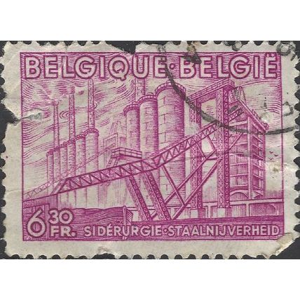 BELGIUM, Steel Industry, violet 1948, 6.20Fr