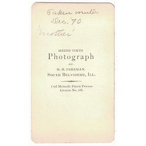 VINTAGE ' SMALL CABINET PHOTO ' MOTHER H.H. Freeamn 1870