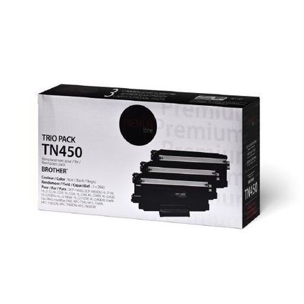 Compatible with Brother TN-450 Black Trio Pack - Premium Tone Toner Cartridges -