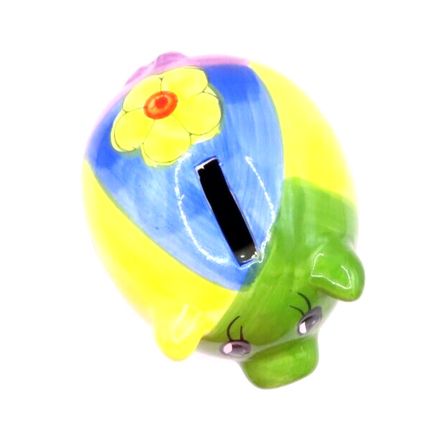 Piggybank Floral Multicoloured Ceramic Money Box 9 CM Gift Home Decor Savings