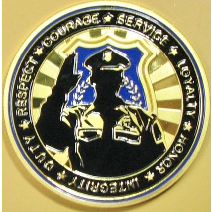 Police Office oath. Challenge Coin. 1.75". 88b.