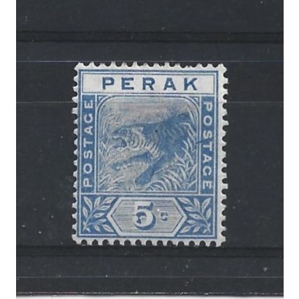 Perak.SG64 5c Blue.Mounted Mint.Jan25