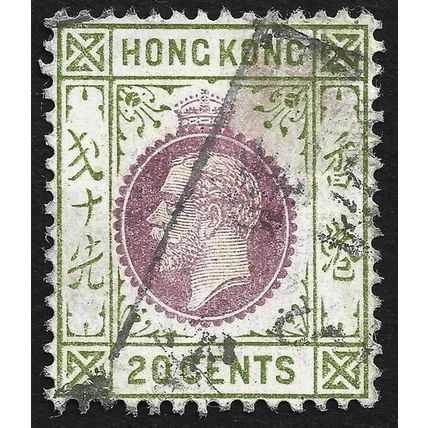 HONG KONG 1921 KG5 w.MSCA 20c Sc#139 USED @E3558