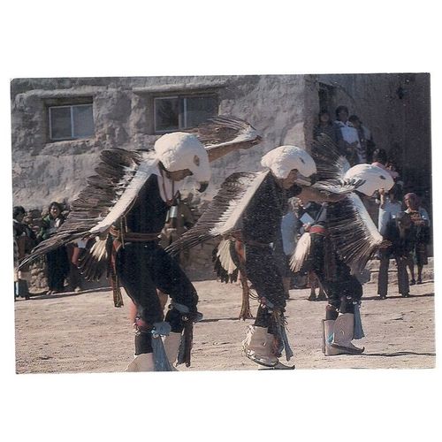 PUEBLO EAGLE DANCERS, New Mexico postcard c.1981 unused =