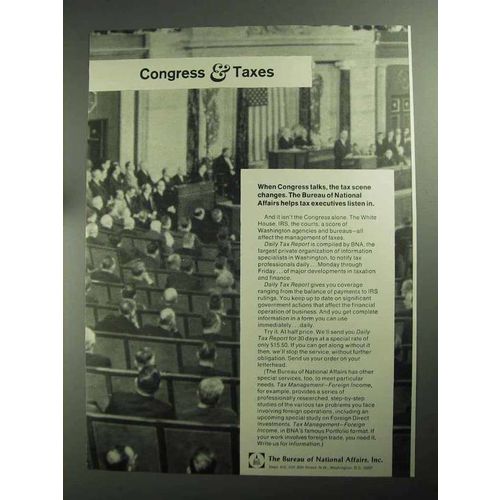 1968 The Bureau of National Affairs Ad - Congress