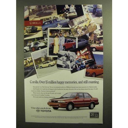 1992 Toyota Corolla Car Ad - 15 Million Happy Memories