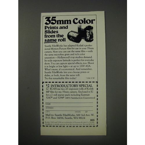1990 Seattle FilmWorks Ad - 35mm color prints and slides from the same roll