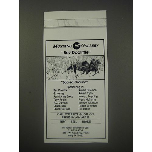 1990 Mustang Gallery Ad - Bev Doolittle - Sacred Ground