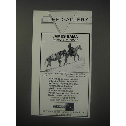 1990 Square Gallery Ad - James Bama Ridin' The Rims