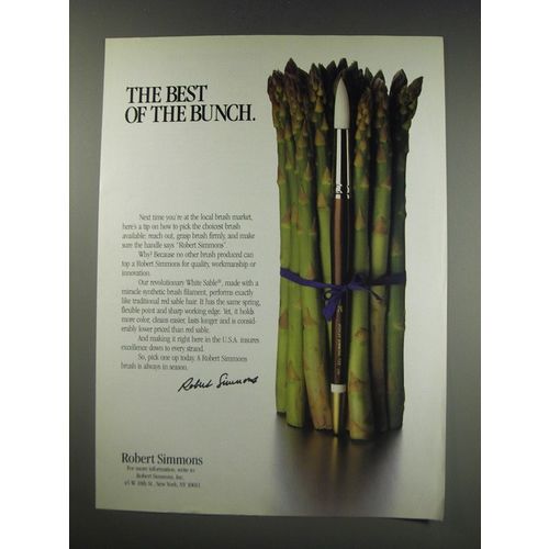 1991 Robert Simmons White Sable Brushes Ad - The best of the bunch