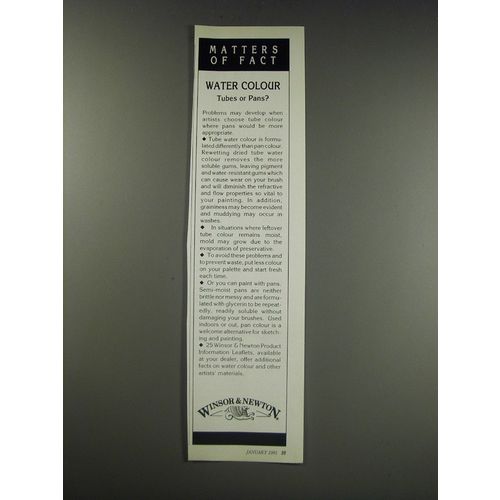 1991 Winsor & Newton Water Colour Ad - Matters of Fact