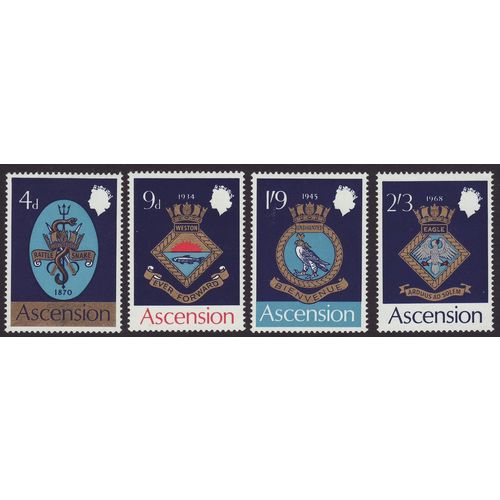 Ascension Island 1969 SG 121-4 UMM - Naval Crests (C-132)
