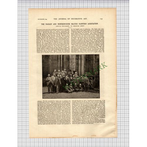 X203) Paisley & Renfrewshire Master Painters Melrose Abbey - 1894 Cutting