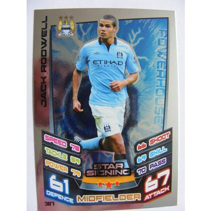 Match Attax 2012/2013 387 Jack Rodwell Manchester City Star Signing
