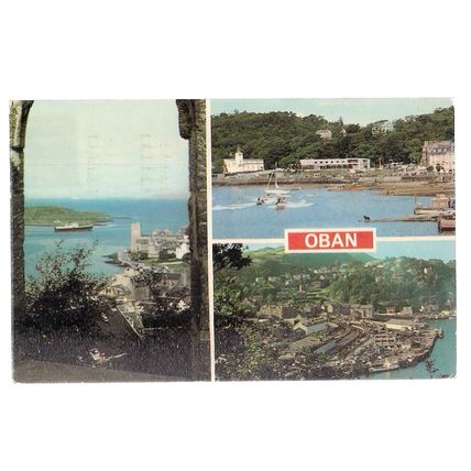 OBAN, SCOTLAND multiview used vintage postcard. Colourmaster 1979 postmark #