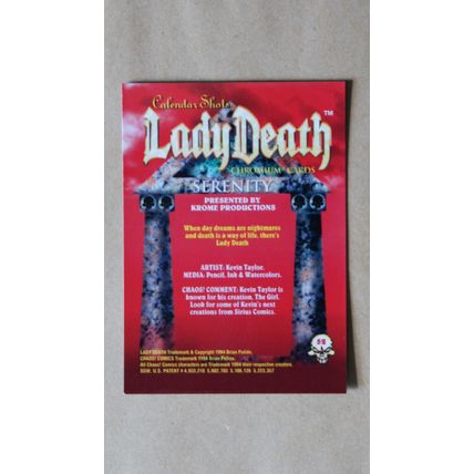 Lady Death All-Chromium Base trading Card # 52 (C) 1994 Chaos Krome comics