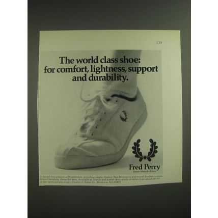 1974 Eaton Fred Perry Tennis Shoes Ad - The world class shoe: for comfort