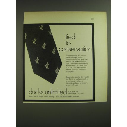 1974 Ducks Unlimited Advertisement - Club Tie by Robert Talbott of Carmel