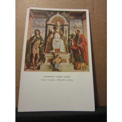 ALTERPIECE, THREE SAINTS by Cima da Conegliano unused postcard