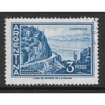 ARGENTINE REP 1959 3p BLUE ZAPATA HILL SG 951 FINE USED#3