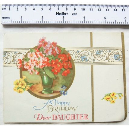 Vintage: Birthday card - Daughter - primroses